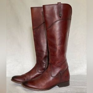 Frye Melissa Boot, inside zip, distressed brown leather, 7.5, Style #3470110